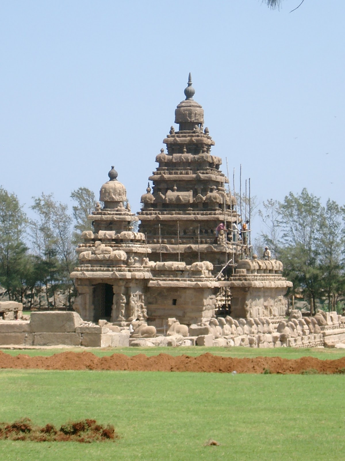 De Shore Temple van Mamallapuram aan zee